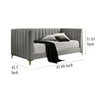 Iina Twin Daybed with Tuxedo Details Gray Channel Tufted Flannelette BM328908