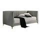 Iina Twin Daybed with Tuxedo Details, Gray Channel Tufted Flannelette