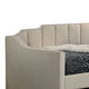 Oren Twin Daybed with Staircase Headboard Beige Channel Tufted Fabric BM328909