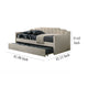 Oren Twin Daybed with Staircase Headboard Beige Channel Tufted Fabric BM328909