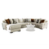 Hugh U Shape Sectional Sofa Chaise 9 Throw Pillows 101 Inch Beige BM328921