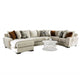 Hugh U Shape Sectional Sofa Chaise 9 Throw Pillows 101 Inch Beige BM328921