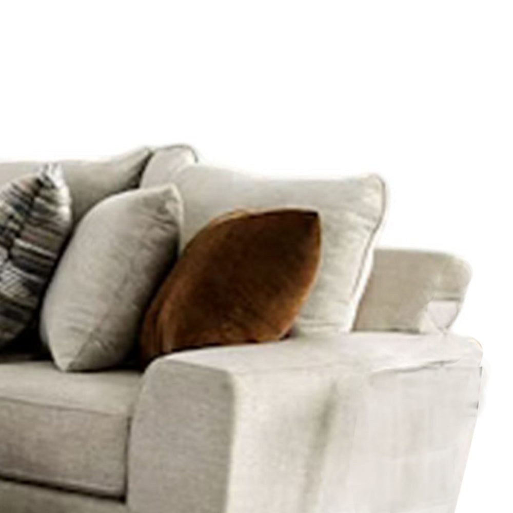 Hugh U Shape Sectional Sofa Chaise 9 Throw Pillows 101 Inch Beige BM328921