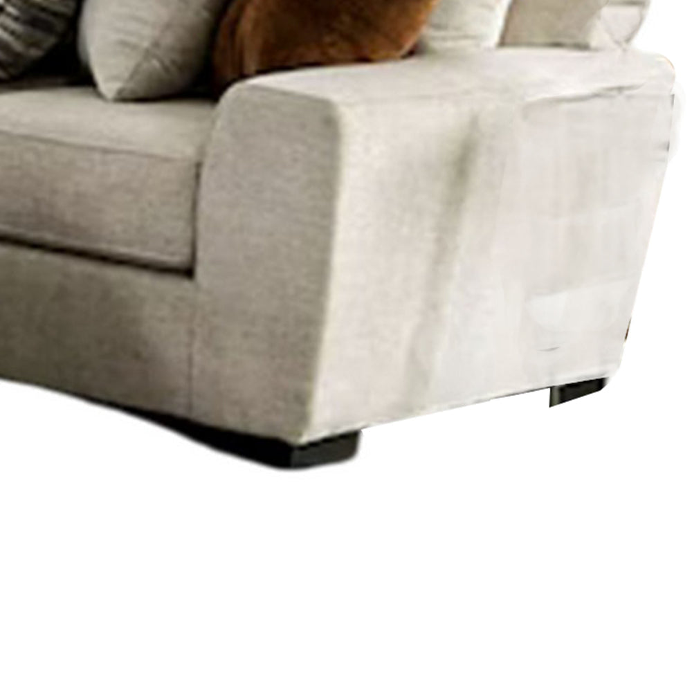 Hugh U Shape Sectional Sofa Chaise 9 Throw Pillows 101 Inch Beige BM328921