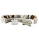 Hugh U Shape Sectional Sofa, Chaise, 9 Throw Pillows, 101 Inch Beige