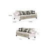 Amy 2pc Sofa and Loveseat Set w 9 Accent Pillows Ivory Faux Linen BM328924