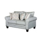 Tyea 2pc Sofa and Loveseat Set w 8 Accent Pillows Blue Gray Fabric BM328925
