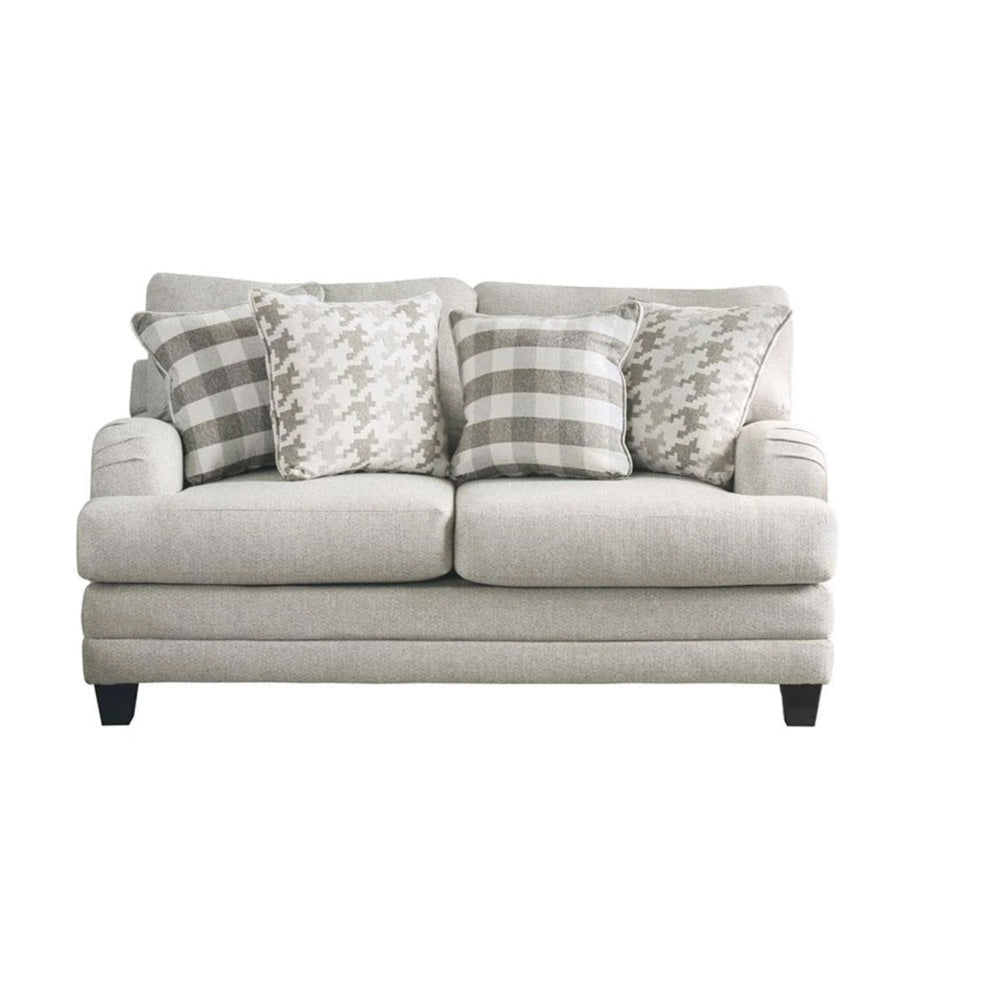 Muy 2pc Sofa and Loveseat Set w 9 Pillows Wingback Light Gray Fabric BM328928