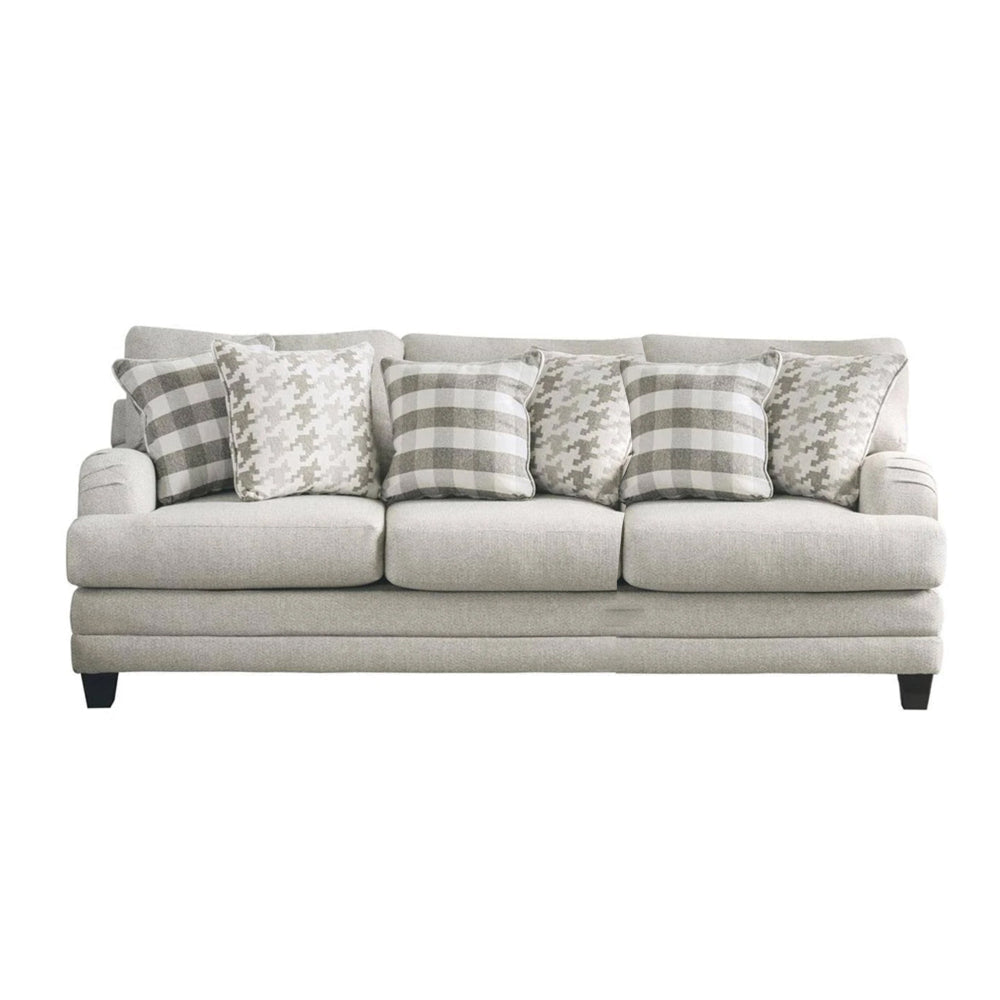 Muy 2pc Sofa and Loveseat Set w 9 Pillows Wingback Light Gray Fabric BM328928