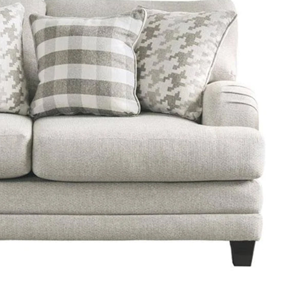 Muy 2pc Sofa and Loveseat Set w 9 Pillows Wingback Light Gray Fabric BM328928