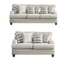 Muy 2pc Sofa and Loveseat Set w 9 Pillows, Wingback, Light Gray Fabric