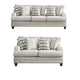 Muy 2pc Sofa and Loveseat Set w 9 Pillows, Wingback, Light Gray Fabric