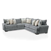 Ricy Sectional Corner L Sofa with 9 Pillows Blue Chenille 122 Inch BM328935