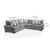 Ricy Sectional Corner L Sofa with 9 Pillows Blue Chenille 122 Inch BM328935