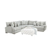 Hecy Sectional Corner L Sofa w 8 Accent Pillows Gray Weave 111 Inch BM328938
