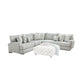 Hecy Sectional Corner L Sofa w 8 Accent Pillows Gray Weave 111 Inch BM328938