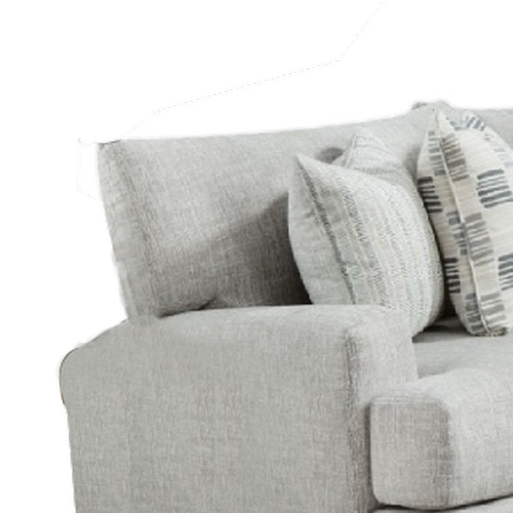 Hecy Sectional Corner L Sofa w 8 Accent Pillows Gray Weave 111 Inch BM328938