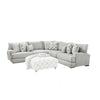 Hecy Sectional Corner L Sofa w 8 Accent Pillows, Gray Weave, 111 Inch