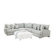 Hecy Sectional Corner L Sofa w 8 Accent Pillows, Gray Weave, 111 Inch