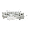 Hecy Sectional Corner L Sofa w 8 Accent Pillows Gray Weave 111 Inch BM328938