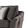 Gecy Sectional Sofa w Chaise 4 Pillows Dark Gray Chenille 140 Inch
