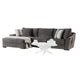 Gecy Sectional Sofa w Chaise, 4 Pillows, Dark Gray Chenille, 140 Inch