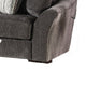Gecy Sectional Sofa w Chaise 4 Pillows Dark Gray Chenille 140 Inch