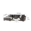 Gecy Sectional Sofa w Chaise 4 Pillows Dark Gray Chenille 140 Inch