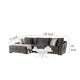 Gecy Sectional Sofa w Chaise 4 Pillows Dark Gray Chenille 140 Inch