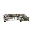 Gecy Sectional Sofa w Chaise 4 Pillows Light Gray Chenille 140 Inch