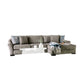 Gecy Sectional Sofa w Chaise 4 Pillows Light Gray Chenille 140 Inch