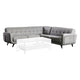 Daizy Sectional Sofa Light Gray Fabric Tufted Cushions 91 Inch BM328942