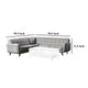 Daizy Sectional Sofa Light Gray Fabric Tufted Cushions 91 Inch BM328942