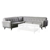 Daizy Sectional Sofa, Light Gray Fabric, Tufted Cushions, 91 Inch