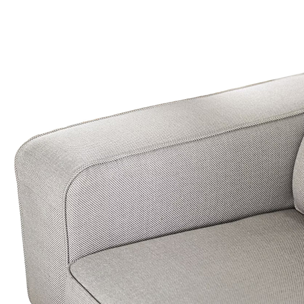 Ehan Sectional Sofa Light Gray Fabric Built in Wood Tray 107 Inch BM328943