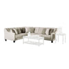 Hyna Sectional Sofa Ivory Chenille 9 Accent Throw Pillows 137 Inch BM328946