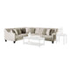 Hyna Sectional Sofa Ivory Chenille 9 Accent Throw Pillows 137 Inch BM328946