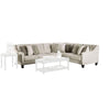 Hyna Sectional Sofa, Ivory Chenille, 9 Accent Throw Pillows, 137 Inch