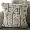Ericca Sectional Sofa Gray Green Linen like 8 Throw Pillows 113in BM328947