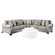 Ericca Sectional Sofa, Gray, Green Linen like, 8 Throw Pillows, 113in