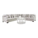 Ven Sectional Sofa Beige Chenille 10 Throw Pillows 131 Inch BM328948