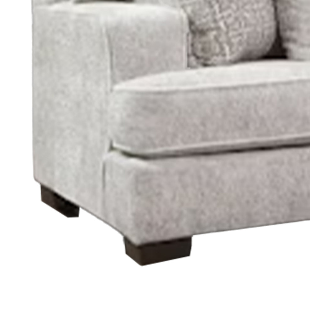 Ven Sectional Sofa Beige Chenille 10 Throw Pillows 131 Inch BM328948