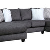 Jimi Sectional Sofa Charcoal Gray 6 Pillows Solid Wood 140 Inch BM328949
