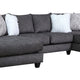 Jimi Sectional Sofa Charcoal Gray 6 Pillows Solid Wood 140 Inch BM328949