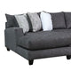 Jimi Sectional Sofa Charcoal Gray 6 Pillows Solid Wood 140 Inch BM328949