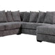 Leane Sectional Sofa Dark Gray Chenille 12 PIllows 145 Inch BM328950