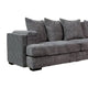 Leane Sectional Sofa Dark Gray Chenille 12 PIllows 145 Inch BM328950