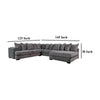 Leane Sectional Sofa Dark Gray Chenille 12 PIllows 145 Inch BM328950