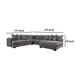 Leane Sectional Sofa Dark Gray Chenille 12 PIllows 145 Inch BM328950