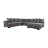 Leane Sectional Sofa, Dark Gray Chenille, 12 PIllows, 145 Inch